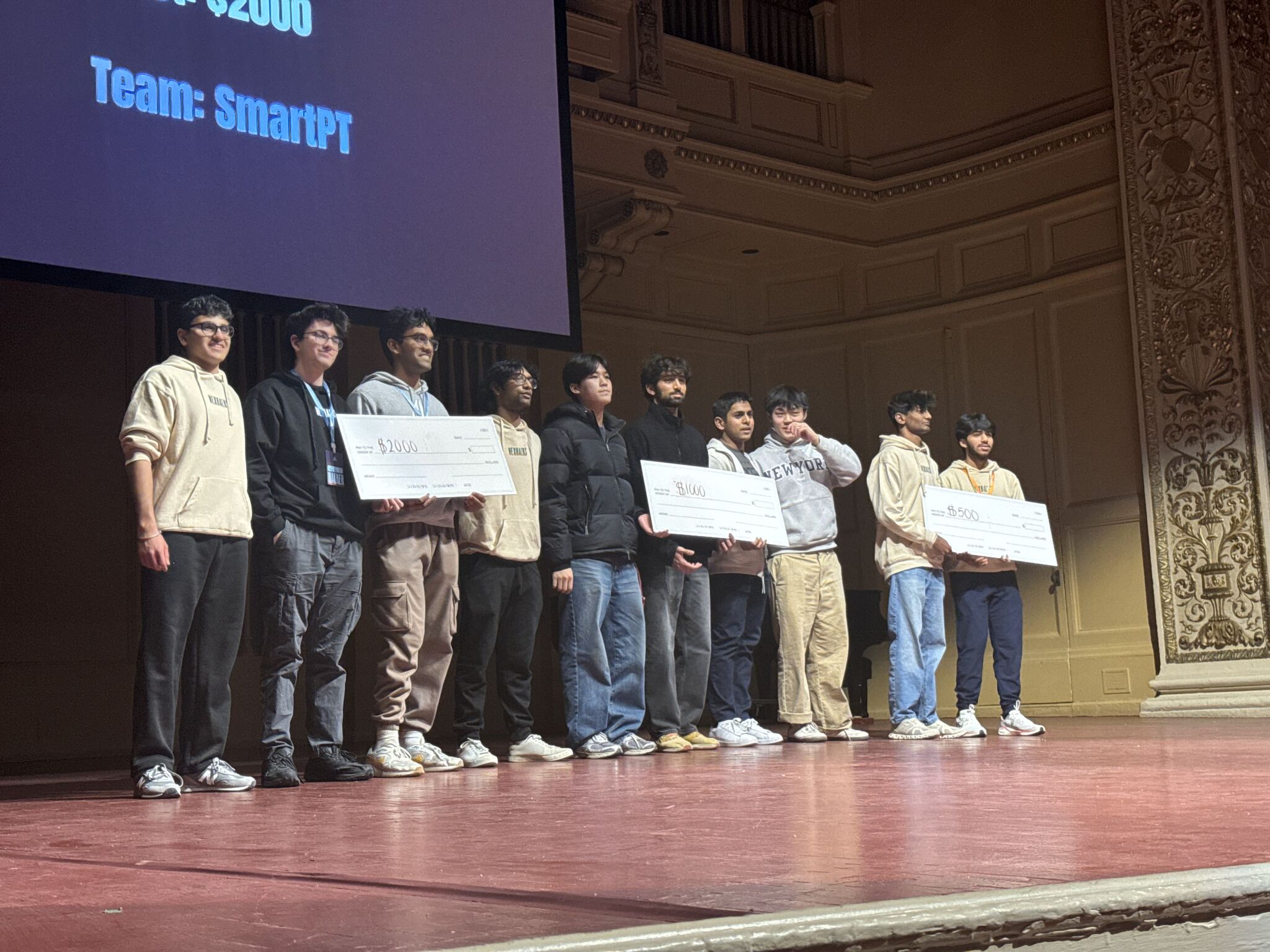 SmartPT team winning the Healthcare track at Nexhacks